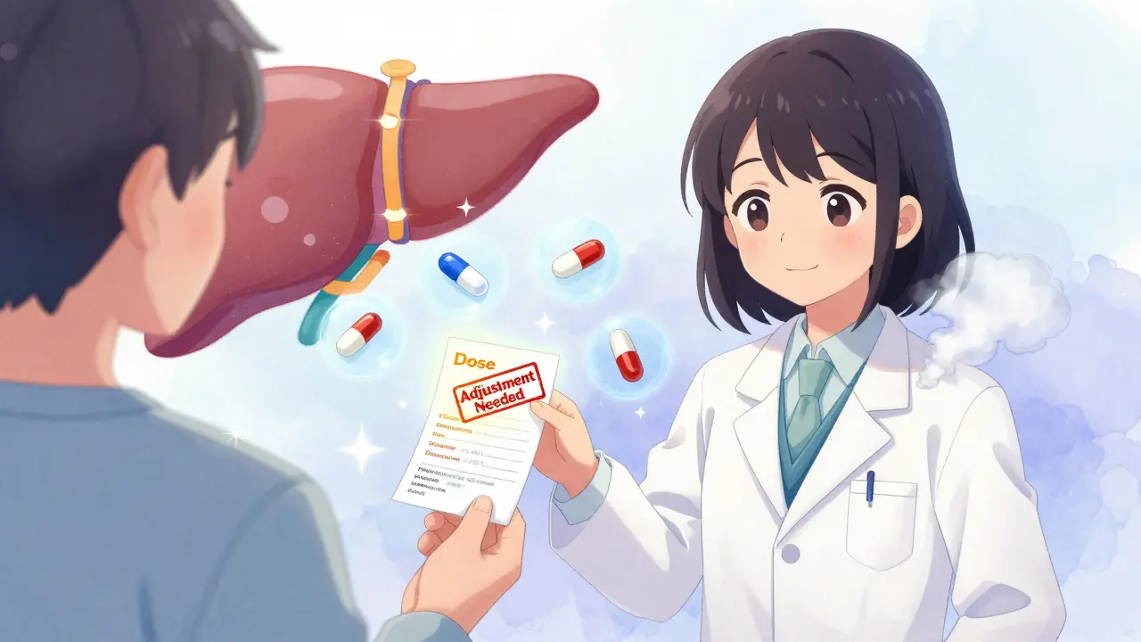 A pharmacist giving a new prescription as smoke fades, with medication icons floating around.